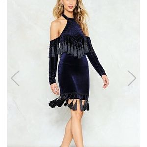 Velvet tassel dress